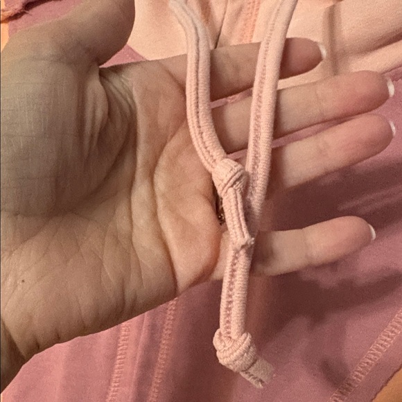 ✨ DOUBLE TAKE ✨ Baggy Fit Colorblock Zip Up Hoodie Peach Gray Pink Size Medium - Picture 8 of 14